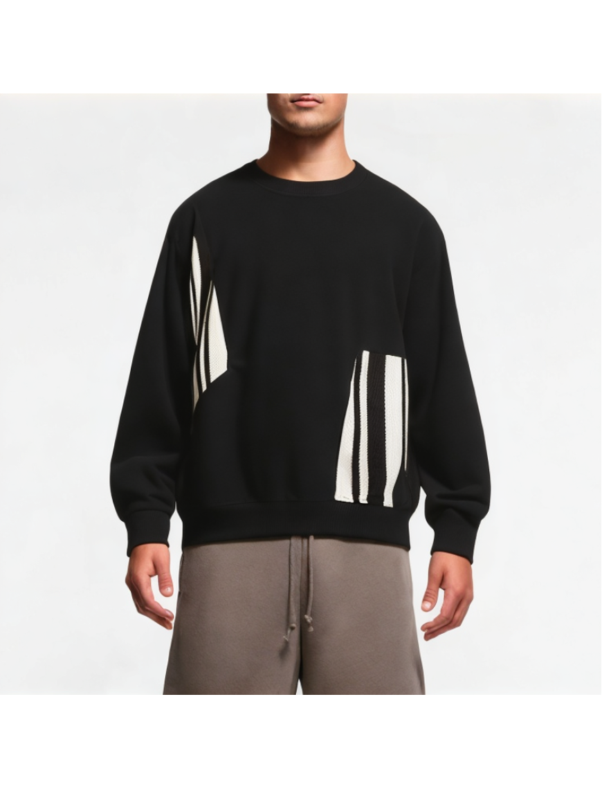 Men's Sweatshirt With Contrasting Stripes