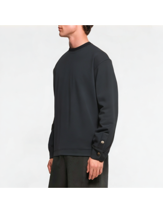 Solid Color Slit Button Pullover Sweatshirt Solid Color Slit Button Pullover Sweatshirt