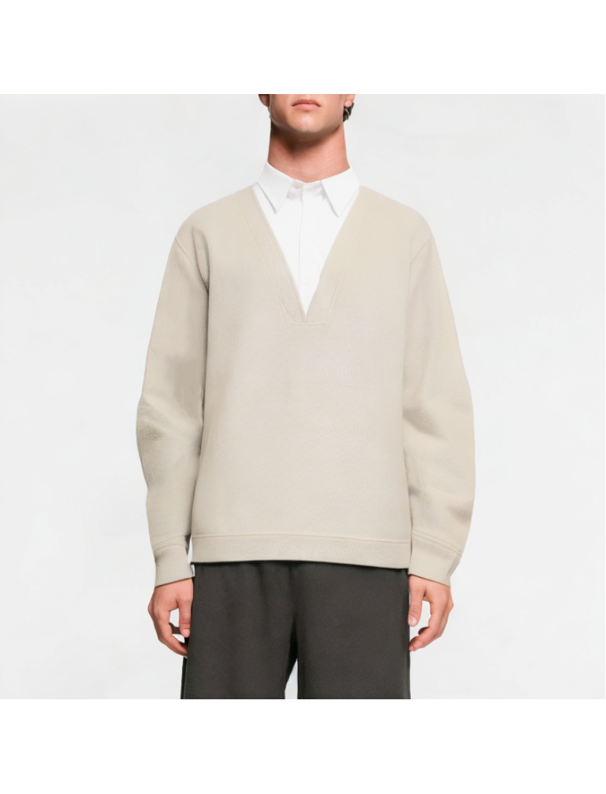 Versatile Pullover Fake Two-Piece Men's Sweatshirt