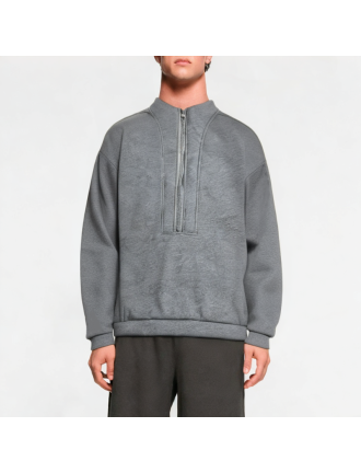 Spring Half-Zip Solid Color Sweatshirt Spring Half-Zip Solid Color Sweatshirt