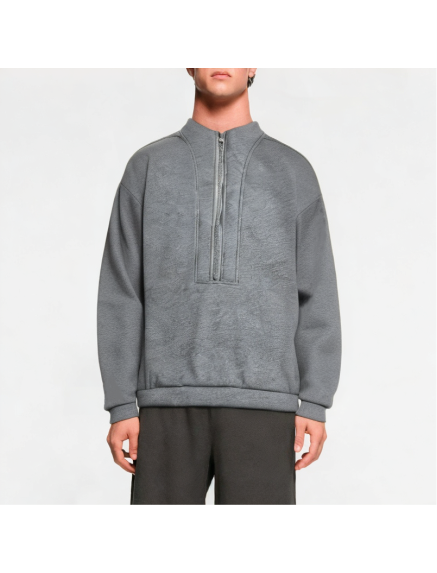 Spring Half-Zip Solid Color Sweatshirt