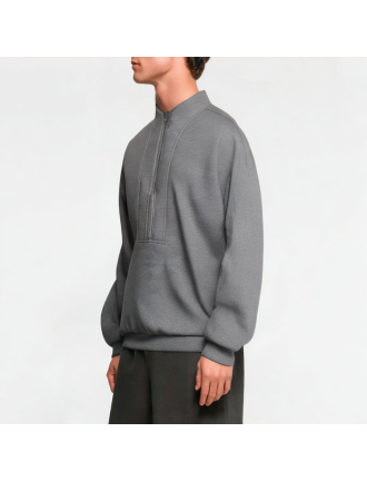 Spring Half-Zip Solid Color Sweatshirt Spring Half-Zip Solid Color Sweatshirt