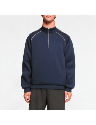 Simple And Versatile Half-High Zipper Sweatshirt Simple And Versatile Half-High Zipper Sweatshirt
