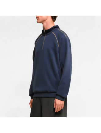 Simple And Versatile Half-High Zipper Sweatshirt Simple And Versatile Half-High Zipper Sweatshirt