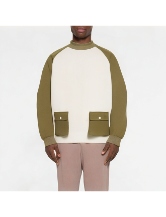 Waffle Contrast Color Sweatshirt Waffle Contrast Color Sweatshirt