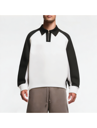 Men's Half-Zip Contrast Raglan Sweatshirt Men's Half-Zip Contrast Raglan Sweatshirt