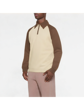 Casual Half-Zip Lapel Color-Blocking Sweatshirt Casual Half-Zip Lapel Color-Blocking Sweatshirt