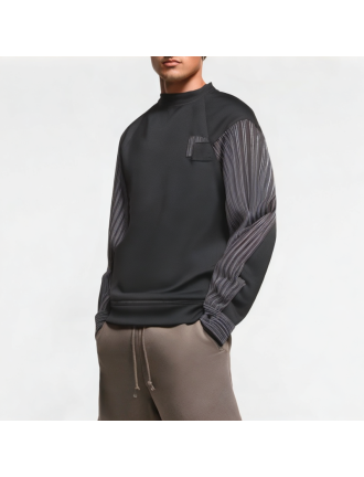 Men's Striped Round Neck Sweatshirt Men's Striped Round Neck Sweatshirt