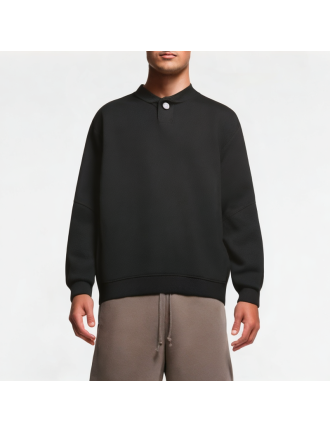 Side Snap Textured Casual Sweatshirt Side Snap Textured Casual Sweatshirt