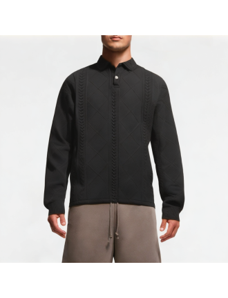 Men's Jacquard Lapel Sweatshirt Men's Jacquard Lapel Sweatshirt