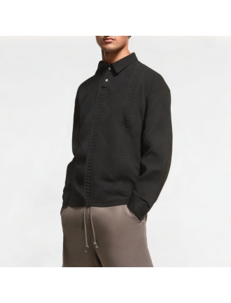Men's Jacquard Lapel Sweatshirt Men's Jacquard Lapel Sweatshirt