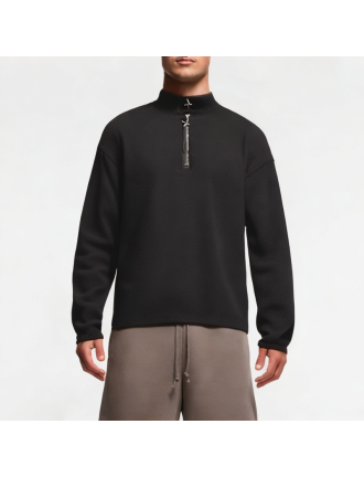 Men's Half-Zip Solid Color Stand-Up Collar Sweatshirt Men's Half-Zip Solid Color Stand-Up Collar Sweatshirt