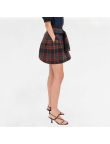 Contrasting Plaid Knotted Skirt