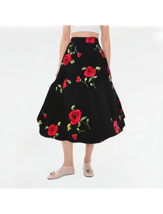 Women's High-waisted Floral A-line Skirt Women's High-waisted Floral A-line Skirt