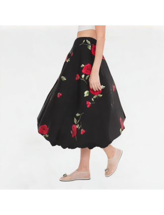 Women's High-waisted Floral A-line Skirt Women's High-waisted Floral A-line Skirt