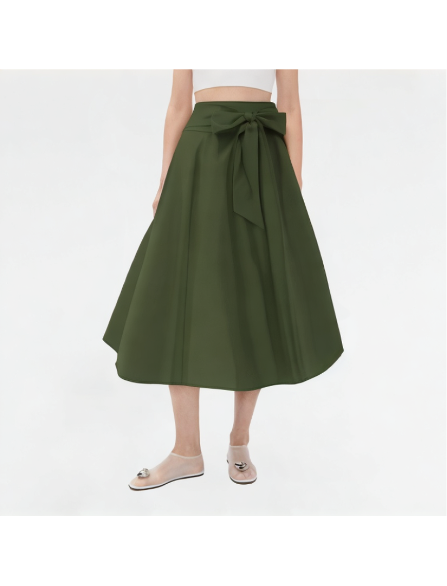 Solid Color Casual Big Bow Skirt