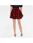 Fashionable Grid Pattern Lace-up Skirt