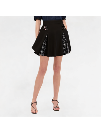 Patchwork plaid pleated skirt Patchwork plaid pleated skirt