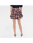 Fashionable High-Waisted Plaid Skirt
