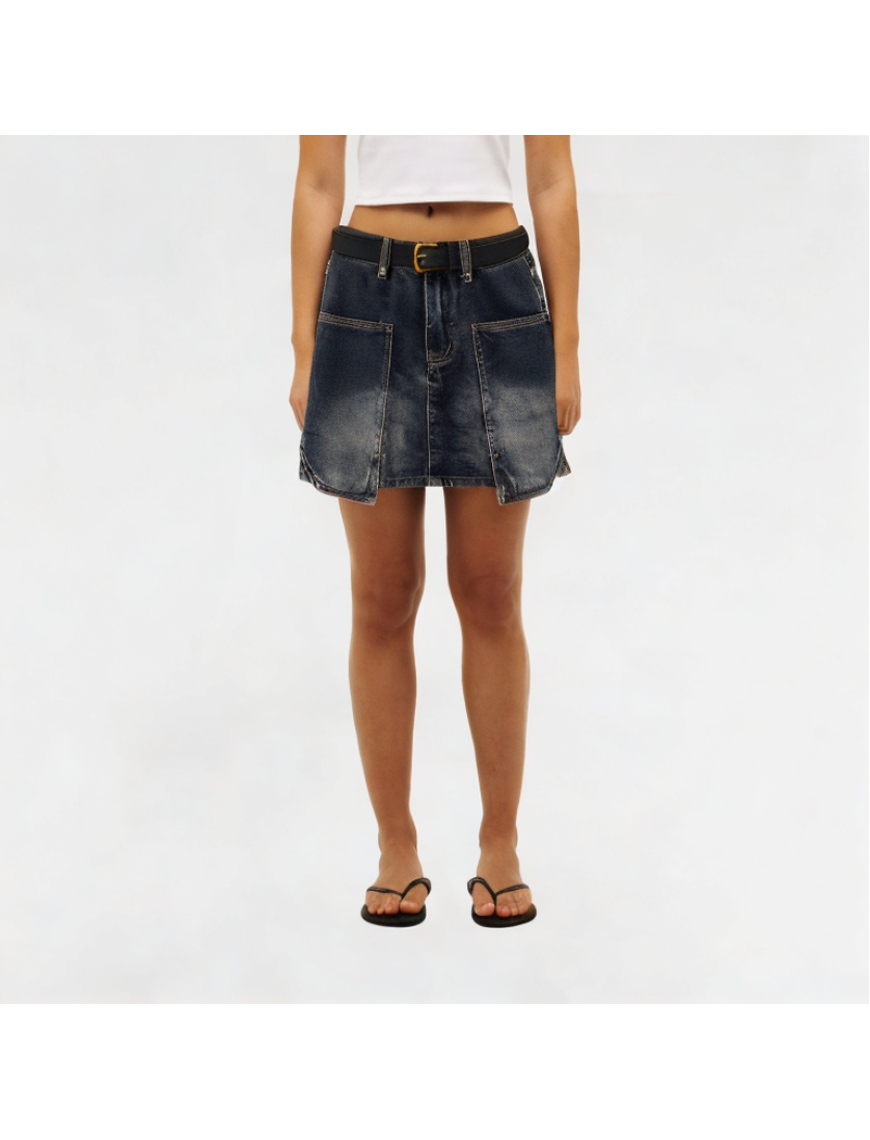 Retro Denim High Waist Skirt