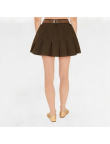 High-Waist Pleated Denim Skirt