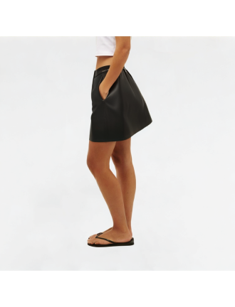 High-quality PU leather chain A-line skirt High-quality PU leather chain A-line skirt
