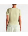 Solid Color V-Neck Short Sleeve