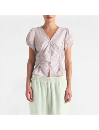 High-End Pleated Puff Sleeve Short-Sleeve High-End Pleated Puff Sleeve Short-Sleeve