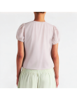 High-End Pleated Puff Sleeve Short-Sleeve