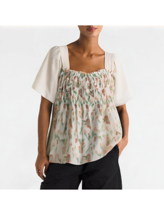 Chiffon Floral Short Sleeves Chiffon Floral Short Sleeves
