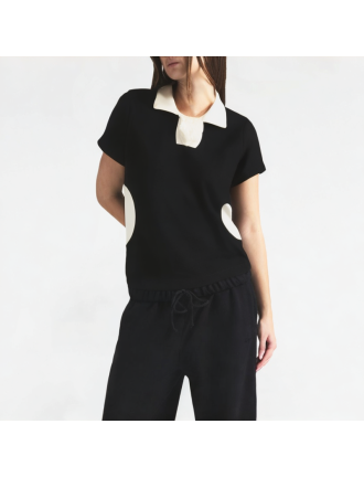 Designer Polo Collar Tie Short Sleeves Designer Polo Collar Tie Short Sleeves
