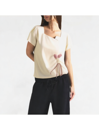 Irregular Square Neck Short Sleeve Irregular Square Neck Short Sleeve