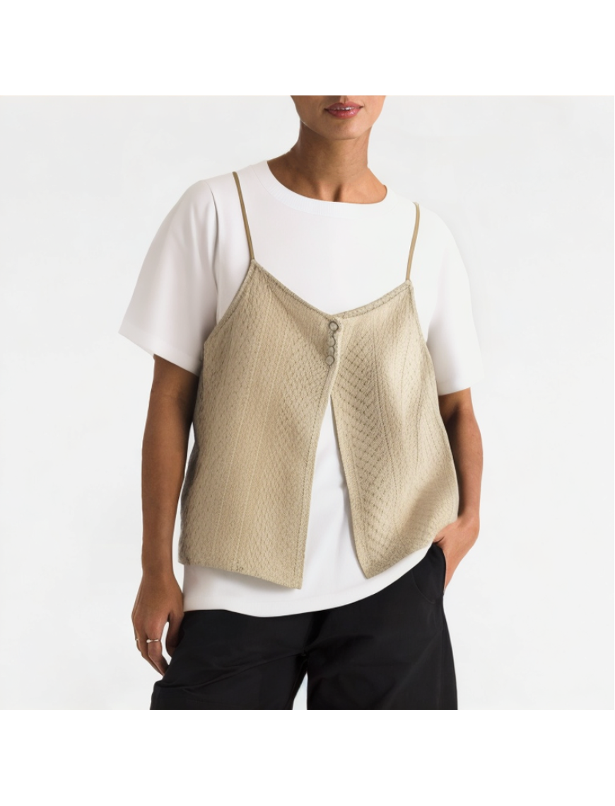 Summer Thin Straight Shoulder Short Sleeve