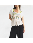 Casual Square Neck Hollow Short Sleeves
