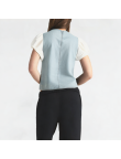 Puff Sleeve V-Neck Denim Short-Sleeve