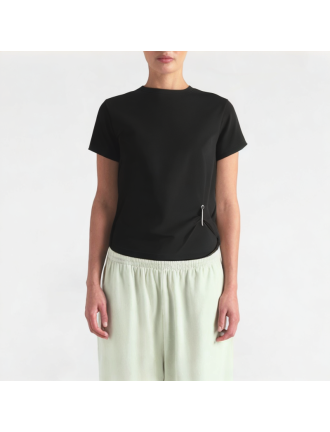 Summer Short Black Round Neck Short Sleeve Summer Short Black Round Neck Short Sleeve