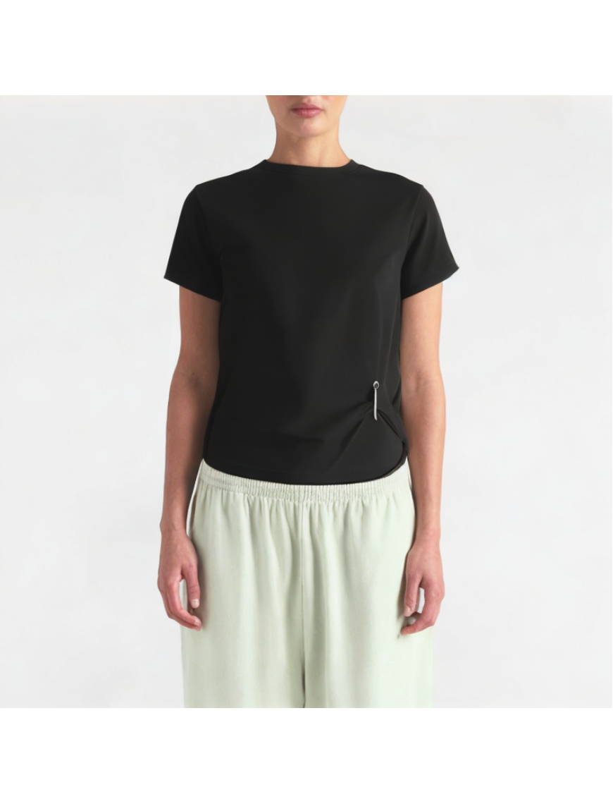 Summer Short Black Round Neck Short Sleeve