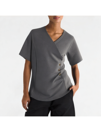Cross V-Neck Short Sleeves Cross V-Neck Short Sleeves