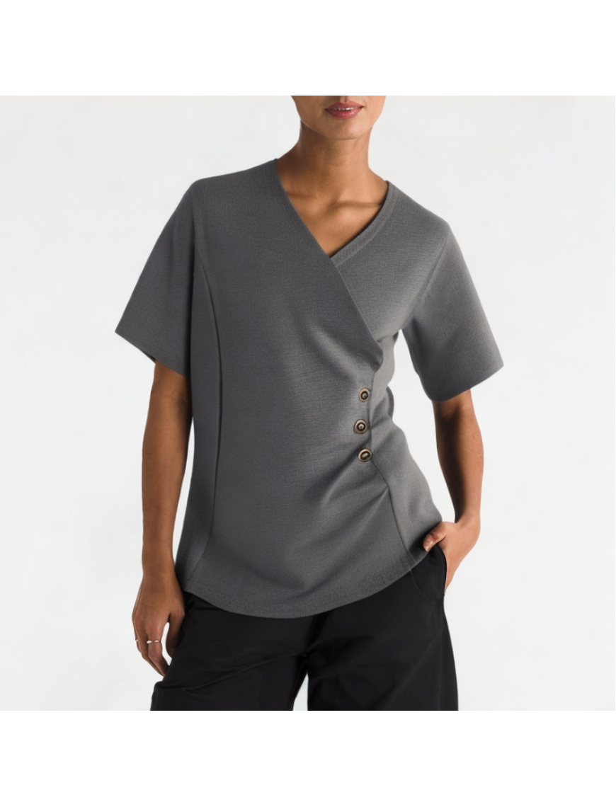 Cross V-Neck Short Sleeves